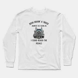 Truck Trucking Country Road Farmer Agriculture Vintage Long Sleeve T-Shirt